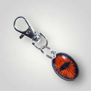 𝑯𝒂𝒏𝒅𝒎𝒂𝒅𝒆 Orange Dragon Eye Keychain w/Gift Bag